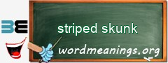 WordMeaning blackboard for striped skunk
